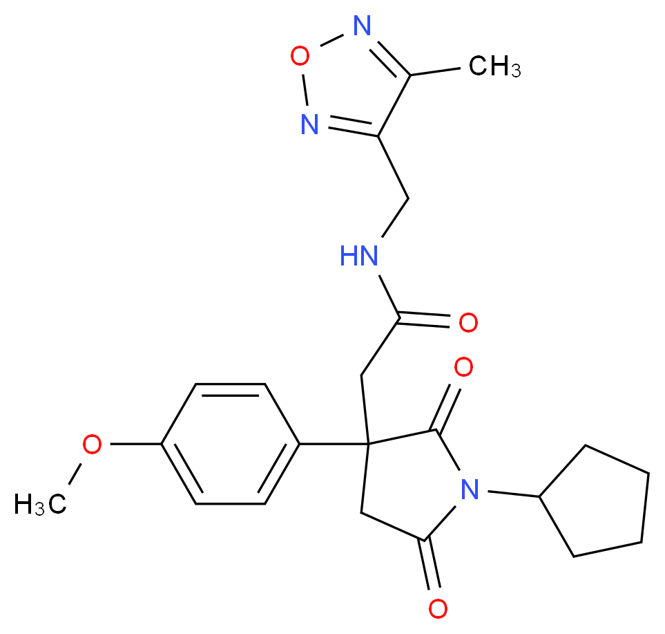 2-[1-cyclopentyl-3-(4-methoxyphenyl)-2,5-dioxo-3-pyrrolidinyl]-N-[(4-methyl-1,2,5-oxadiazol-3-yl)methyl]acetamide_Molecular_structure_CAS_)