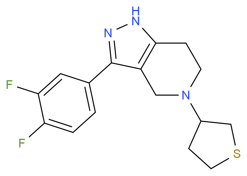 3-(3,4-difluorophenyl)-5-(tetrahydro-3-thienyl)-4,5,6,7-tetrahydro-1H-pyrazolo[4,3-c]pyridine_Molecular_structure_CAS_)