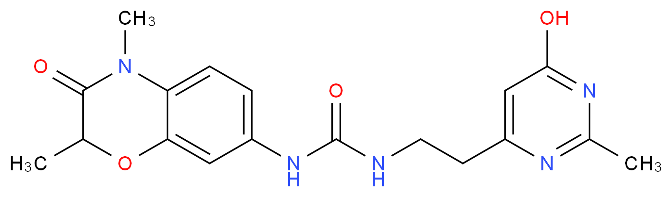 N-(2,4-dimethyl-3-oxo-3,4-dihydro-2H-1,4-benzoxazin-7-yl)-N'-[2-(6-hydroxy-2-methylpyrimidin-4-yl)ethyl]urea_Molecular_structure_CAS_)