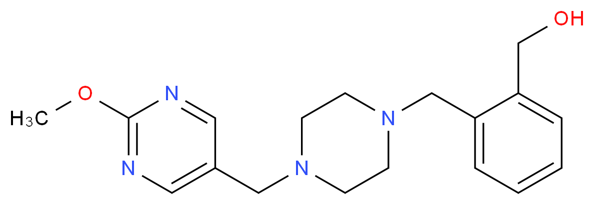 [2-({4-[(2-methoxypyrimidin-5-yl)methyl]piperazin-1-yl}methyl)phenyl]methanol_Molecular_structure_CAS_)