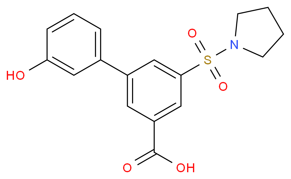 3'-hydroxy-5-(pyrrolidin-1-ylsulfonyl)biphenyl-3-carboxylic acid_Molecular_structure_CAS_)