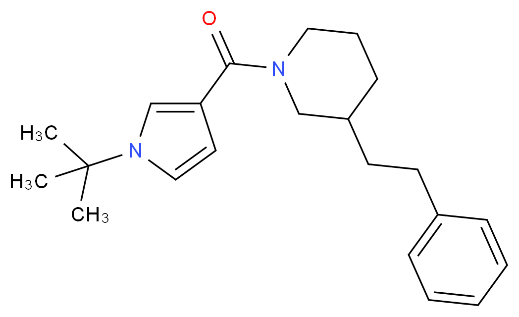1-[(1-tert-butyl-1H-pyrrol-3-yl)carbonyl]-3-(2-phenylethyl)piperidine_Molecular_structure_CAS_)