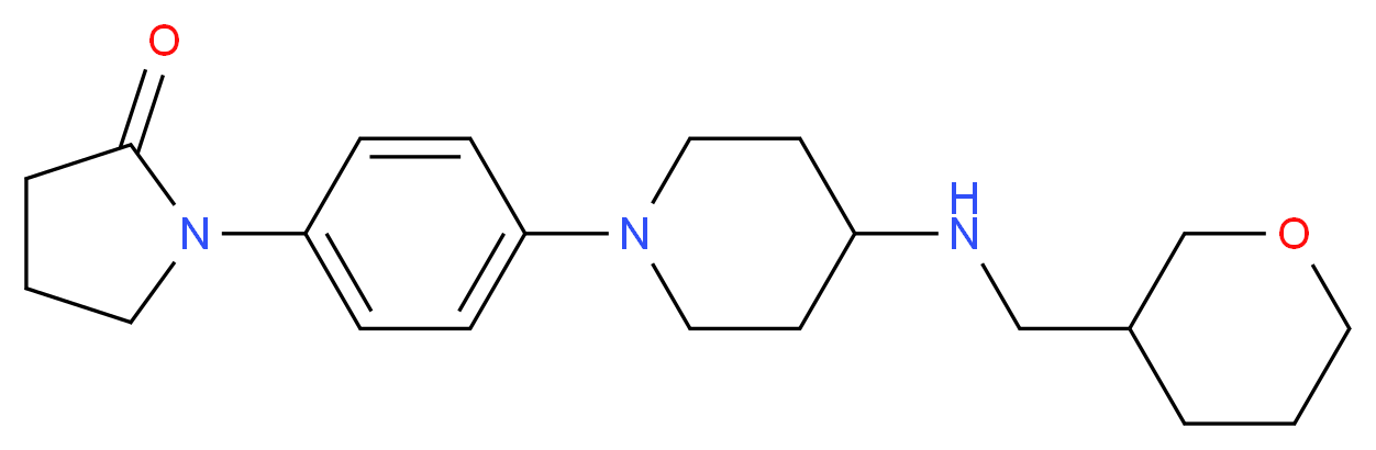 1-(4-{4-[(tetrahydro-2H-pyran-3-ylmethyl)amino]-1-piperidinyl}phenyl)-2-pyrrolidinone_Molecular_structure_CAS_)