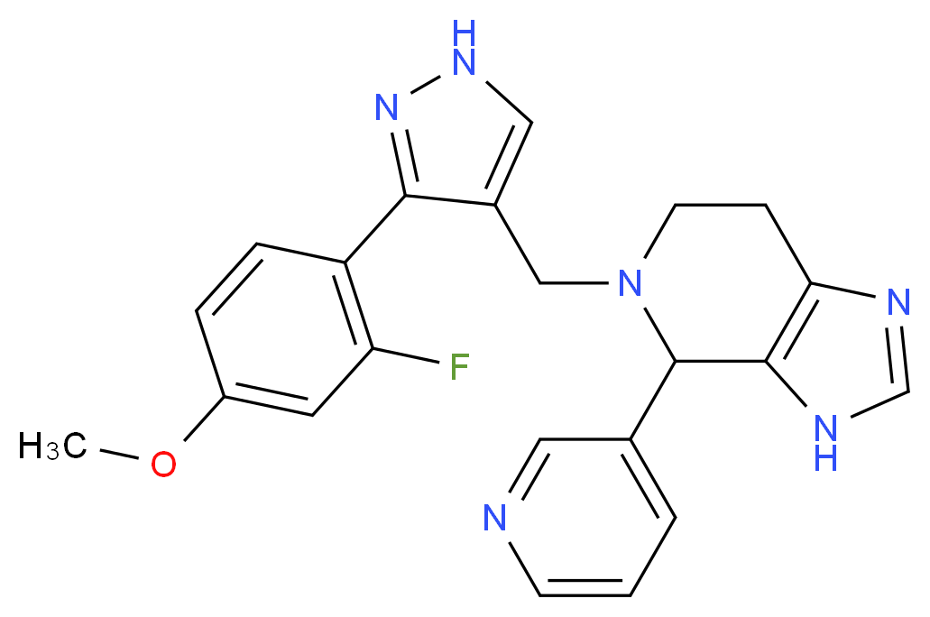 5-{[3-(2-fluoro-4-methoxyphenyl)-1H-pyrazol-4-yl]methyl}-4-(3-pyridinyl)-4,5,6,7-tetrahydro-3H-imidazo[4,5-c]pyridine_Molecular_structure_CAS_)