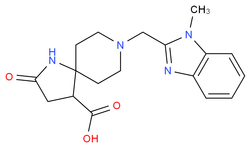 8-[(1-methyl-1H-benzimidazol-2-yl)methyl]-2-oxo-1,8-diazaspiro[4.5]decane-4-carboxylic acid_Molecular_structure_CAS_)