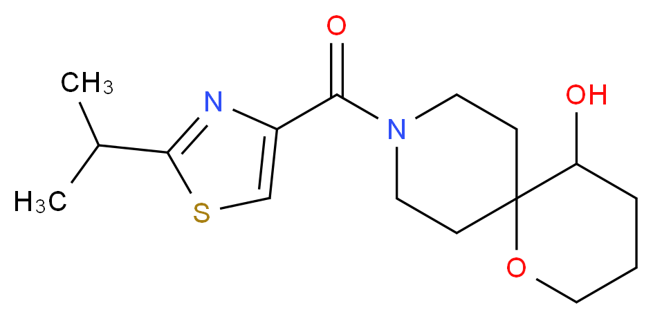 9-[(2-isopropyl-1,3-thiazol-4-yl)carbonyl]-1-oxa-9-azaspiro[5.5]undecan-5-ol_Molecular_structure_CAS_)