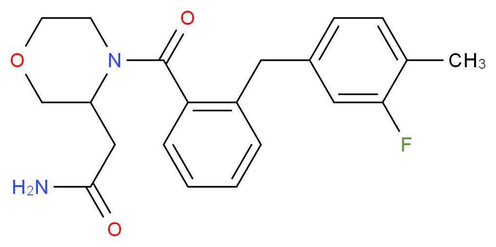 2-{4-[2-(3-fluoro-4-methylbenzyl)benzoyl]-3-morpholinyl}acetamide_Molecular_structure_CAS_)