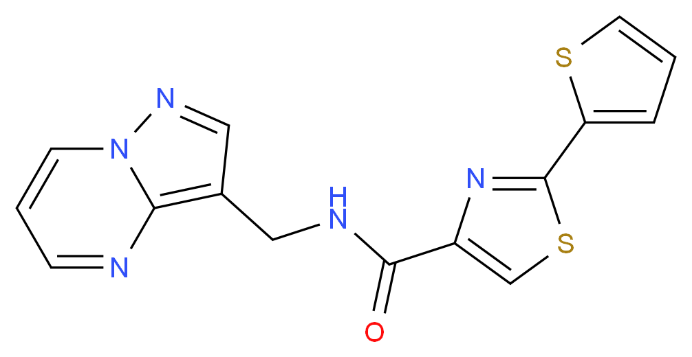 N-(pyrazolo[1,5-a]pyrimidin-3-ylmethyl)-2-(2-thienyl)-1,3-thiazole-4-carboxamide_Molecular_structure_CAS_)