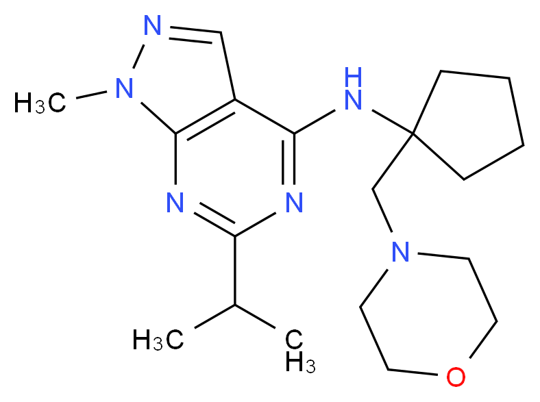 6-isopropyl-1-methyl-N-[1-(4-morpholinylmethyl)cyclopentyl]-1H-pyrazolo[3,4-d]pyrimidin-4-amine_Molecular_structure_CAS_)