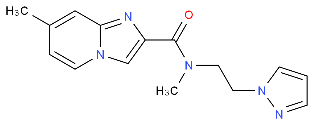 N,7-dimethyl-N-[2-(1H-pyrazol-1-yl)ethyl]imidazo[1,2-a]pyridine-2-carboxamide_Molecular_structure_CAS_)