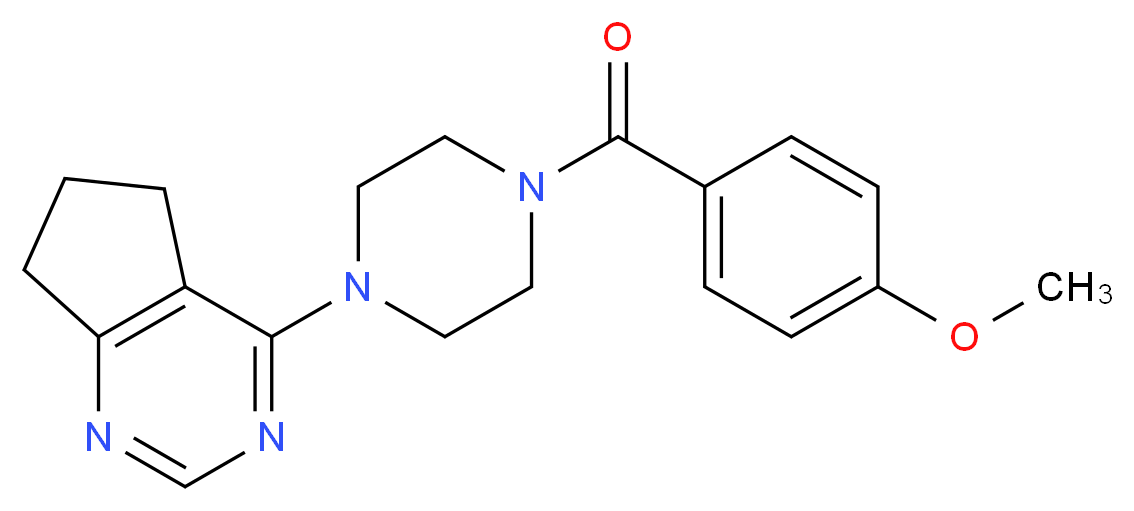 4-[4-(4-methoxybenzoyl)-1-piperazinyl]-6,7-dihydro-5H-cyclopenta[d]pyrimidine_Molecular_structure_CAS_)