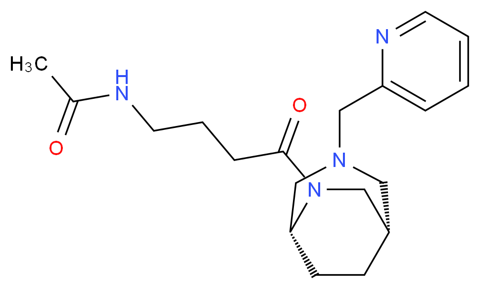 N-{4-oxo-4-[(1S*,5R*)-3-(2-pyridinylmethyl)-3,6-diazabicyclo[3.2.2]non-6-yl]butyl}acetamide_Molecular_structure_CAS_)
