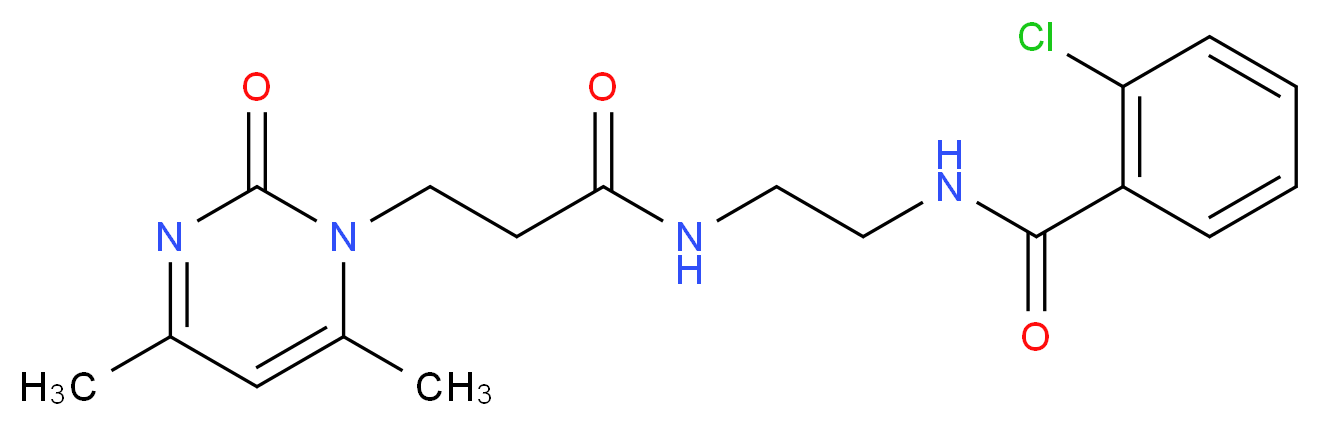 2-chloro-N-(2-{[3-(4,6-dimethyl-2-oxopyrimidin-1(2H)-yl)propanoyl]amino}ethyl)benzamide_Molecular_structure_CAS_)