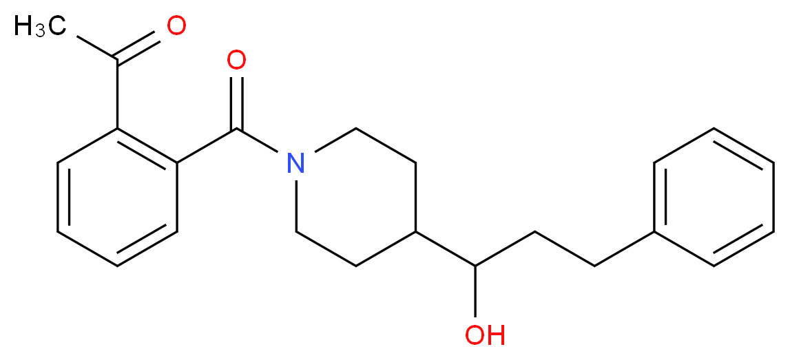 1-(2-{[4-(1-hydroxy-3-phenylpropyl)-1-piperidinyl]carbonyl}phenyl)ethanone_Molecular_structure_CAS_)