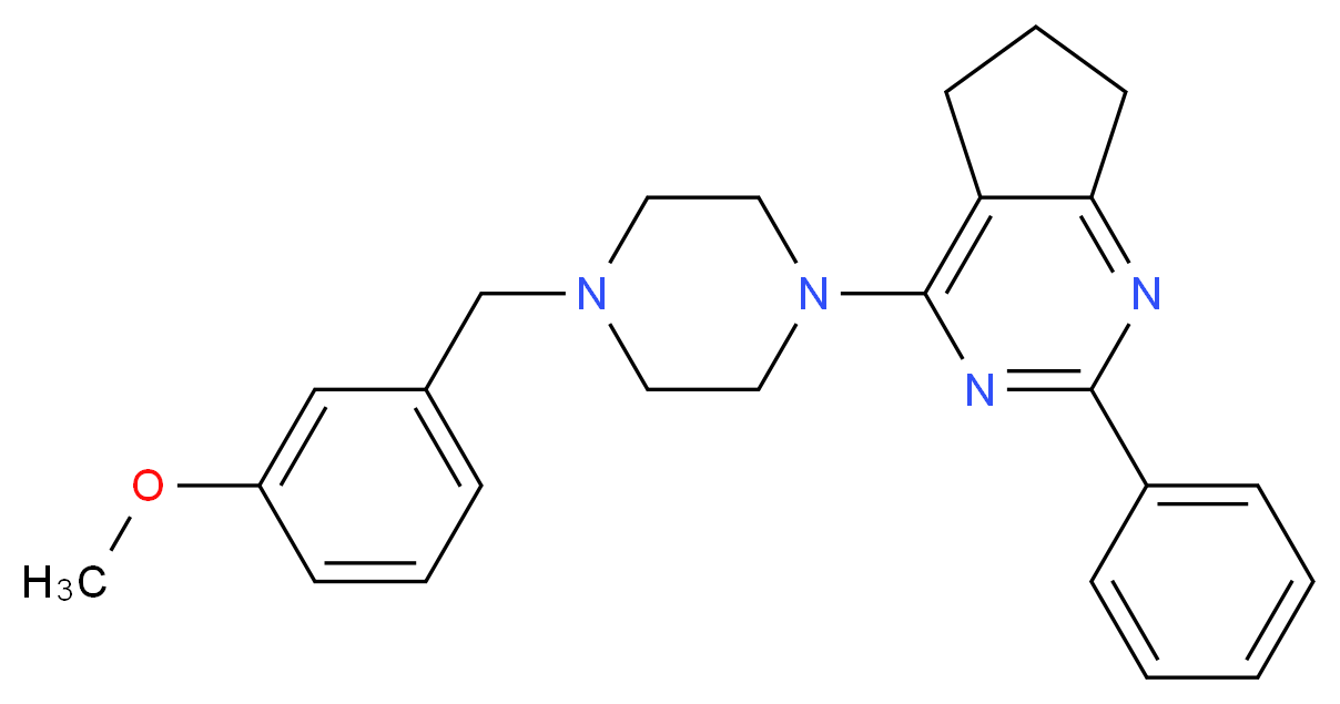 4-[4-(3-methoxybenzyl)-1-piperazinyl]-2-phenyl-6,7-dihydro-5H-cyclopenta[d]pyrimidine_Molecular_structure_CAS_)