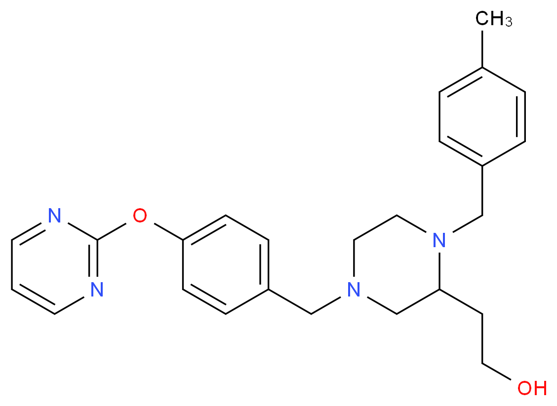 2-{1-(4-methylbenzyl)-4-[4-(2-pyrimidinyloxy)benzyl]-2-piperazinyl}ethanol_Molecular_structure_CAS_)