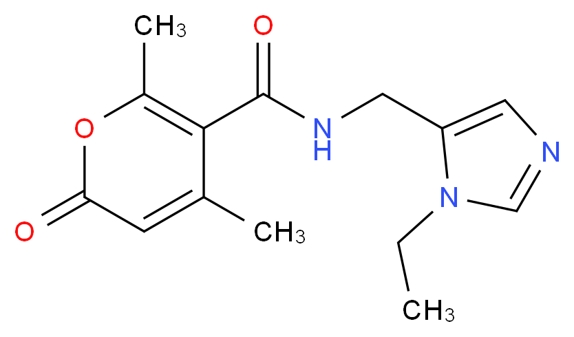 N-[(1-ethyl-1H-imidazol-5-yl)methyl]-4,6-dimethyl-2-oxo-2H-pyran-5-carboxamide_Molecular_structure_CAS_)