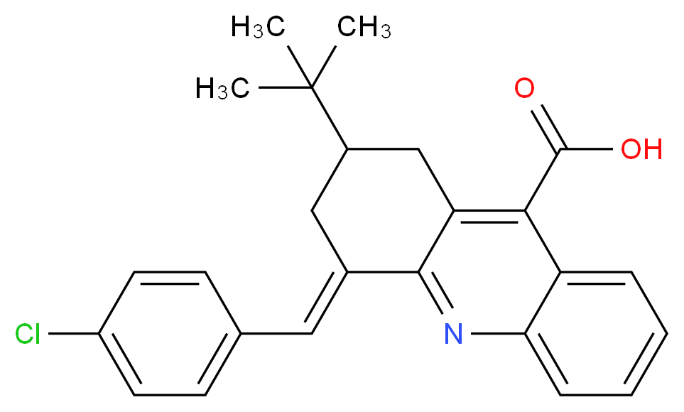 2-tert-Butyl-4-(4-chloro-benzylidene)-1,2,3,4-tetrahydro-acridine-9-carboxylic acid_Molecular_structure_CAS_)