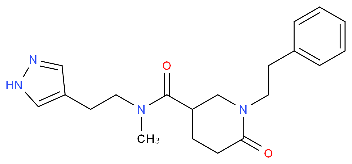 N-methyl-6-oxo-1-(2-phenylethyl)-N-[2-(1H-pyrazol-4-yl)ethyl]-3-piperidinecarboxamide_Molecular_structure_CAS_)