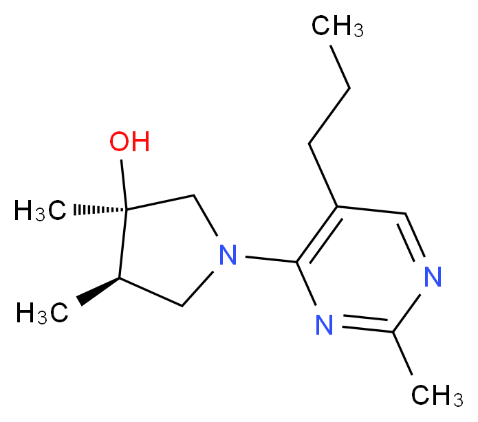(3R*,4R*)-3,4-dimethyl-1-(2-methyl-5-propyl-4-pyrimidinyl)-3-pyrrolidinol_Molecular_structure_CAS_)