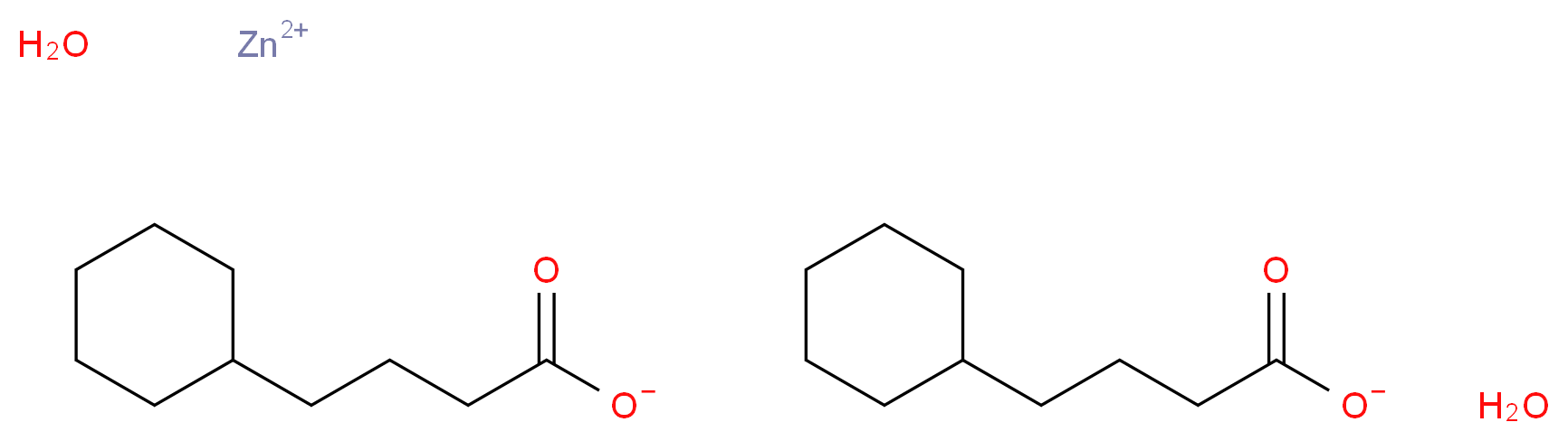 Zinc cyclohexanebutyrate dihydrate, AAS_Molecular_structure_CAS_38582-18-2)