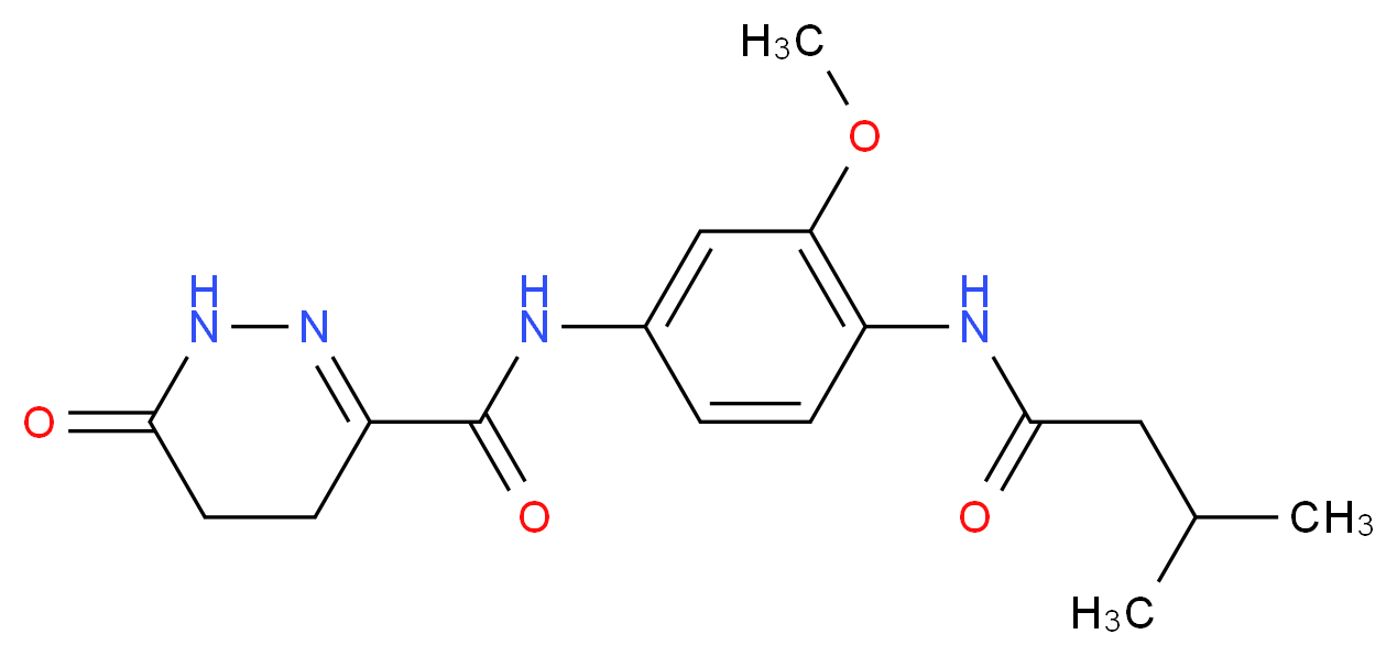 N-{3-methoxy-4-[(3-methylbutanoyl)amino]phenyl}-6-oxo-1,4,5,6-tetrahydropyridazine-3-carboxamide_Molecular_structure_CAS_)