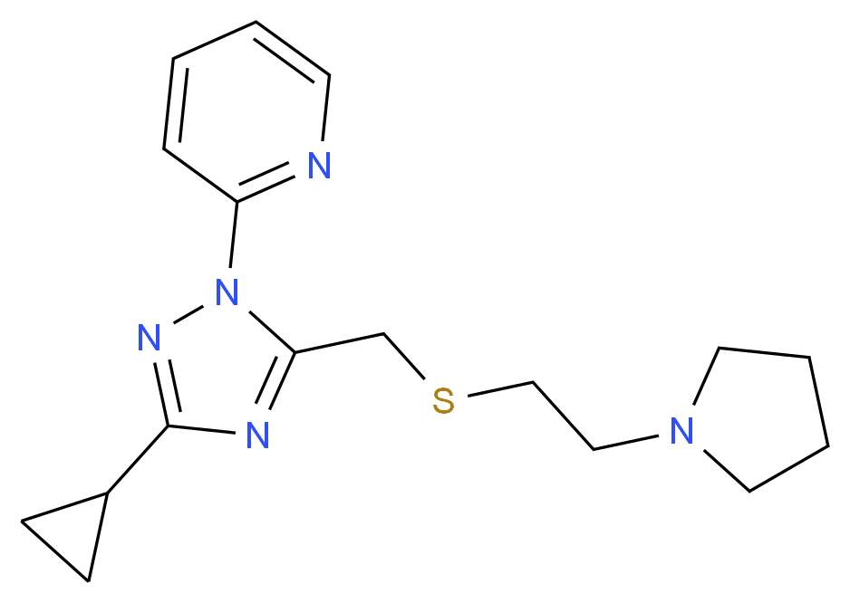 2-(3-cyclopropyl-5-{[(2-pyrrolidin-1-ylethyl)thio]methyl}-1H-1,2,4-triazol-1-yl)pyridine_Molecular_structure_CAS_)