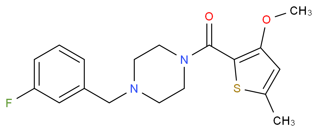 1-(3-fluorobenzyl)-4-[(3-methoxy-5-methyl-2-thienyl)carbonyl]piperazine_Molecular_structure_CAS_)