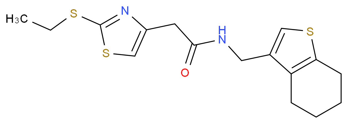 2-[2-(ethylthio)-1,3-thiazol-4-yl]-N-(4,5,6,7-tetrahydro-1-benzothien-3-ylmethyl)acetamide_Molecular_structure_CAS_)