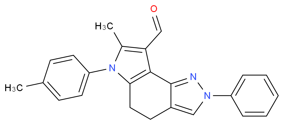 7-Methyl-2-phenyl-6-p-tolyl-2,4,5,6-tetrahydro-pyrrolo[2,3-g]indazole-8-carbaldehyde_Molecular_structure_CAS_)