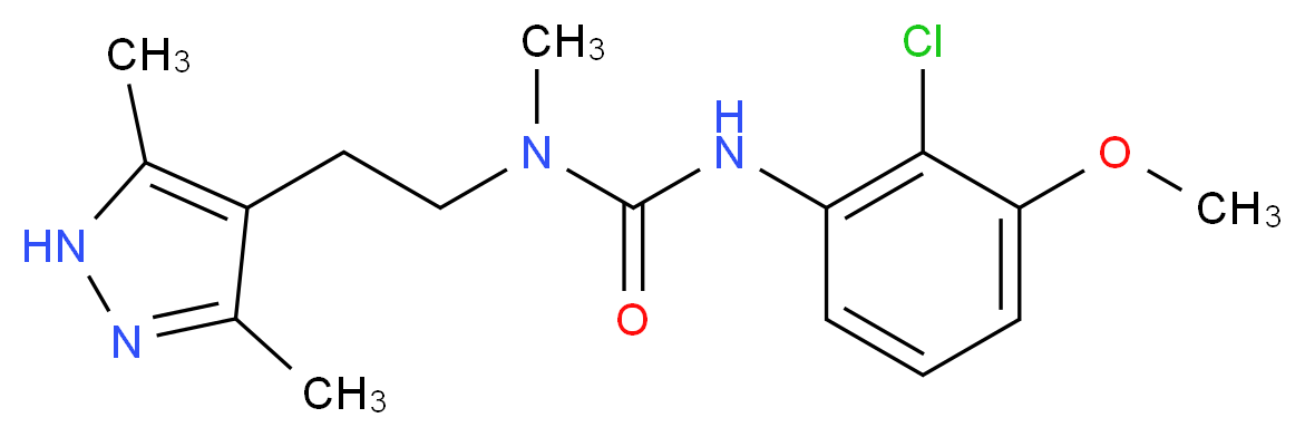 N'-(2-chloro-3-methoxyphenyl)-N-[2-(3,5-dimethyl-1H-pyrazol-4-yl)ethyl]-N-methylurea_Molecular_structure_CAS_)
