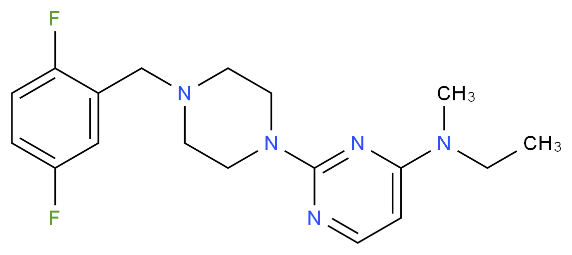 2-[4-(2,5-difluorobenzyl)piperazin-1-yl]-N-ethyl-N-methylpyrimidin-4-amine_Molecular_structure_CAS_)