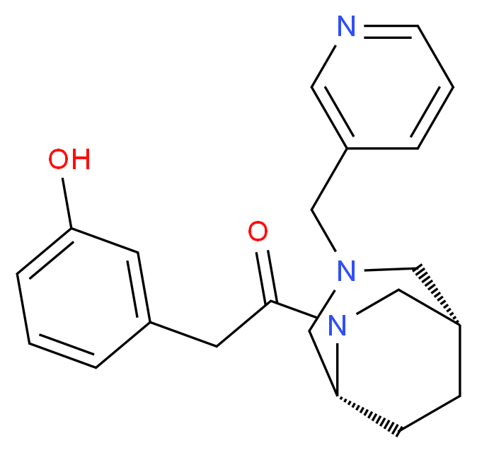 3-{2-oxo-2-[(1S*,5R*)-3-(3-pyridinylmethyl)-3,6-diazabicyclo[3.2.2]non-6-yl]ethyl}phenol_Molecular_structure_CAS_)