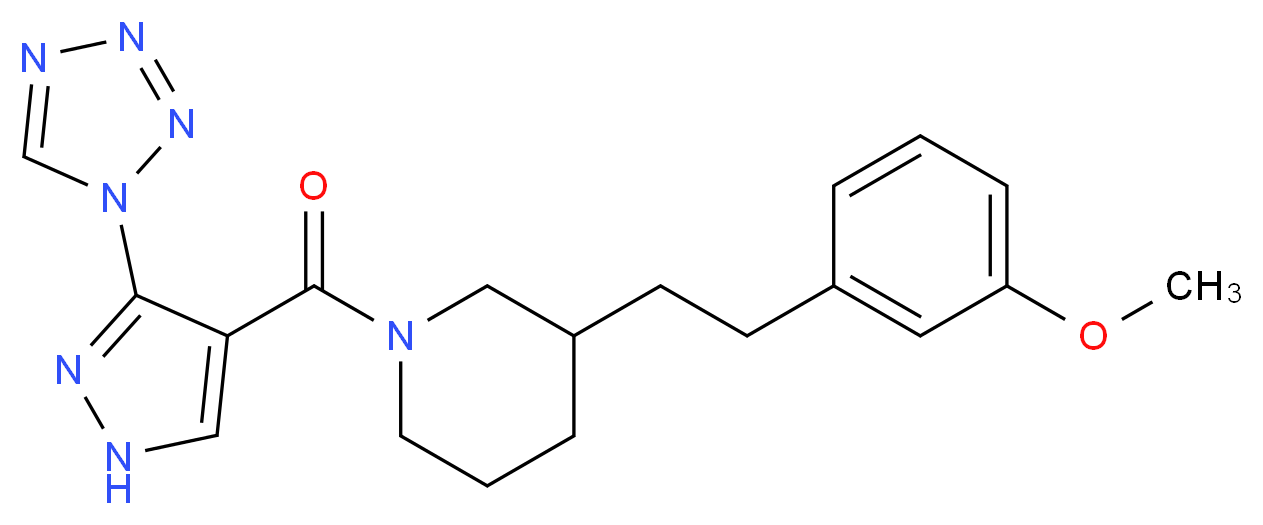 3-[2-(3-methoxyphenyl)ethyl]-1-{[3-(1H-tetrazol-1-yl)-1H-pyrazol-4-yl]carbonyl}piperidine_Molecular_structure_CAS_)