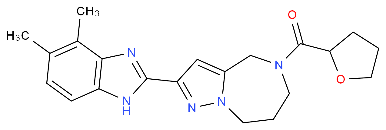 2-(4,5-dimethyl-1H-benzimidazol-2-yl)-5-(tetrahydrofuran-2-ylcarbonyl)-5,6,7,8-tetrahydro-4H-pyrazolo[1,5-a][1,4]diazepine_Molecular_structure_CAS_)