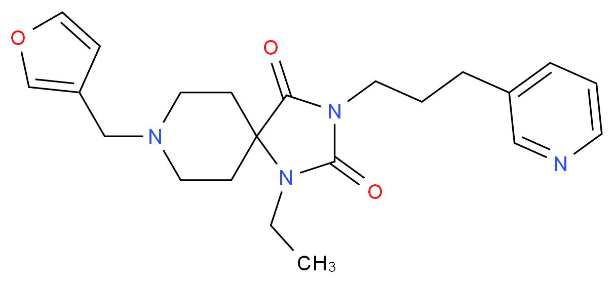1-ethyl-8-(3-furylmethyl)-3-[3-(3-pyridinyl)propyl]-1,3,8-triazaspiro[4.5]decane-2,4-dione_Molecular_structure_CAS_)