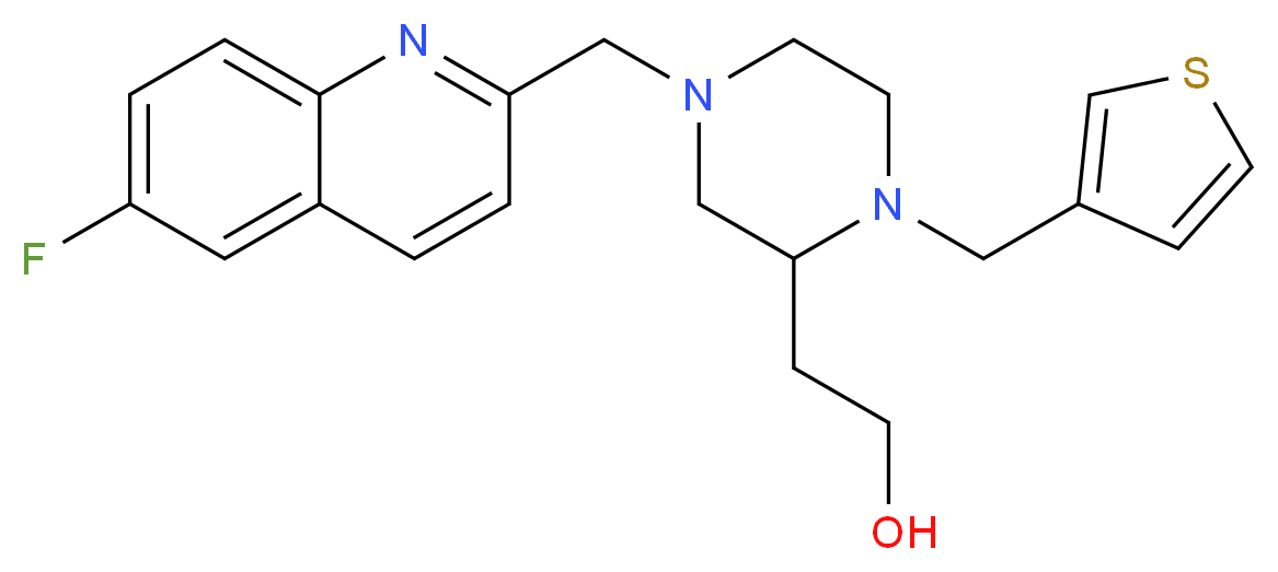 2-[4-[(6-fluoro-2-quinolinyl)methyl]-1-(3-thienylmethyl)-2-piperazinyl]ethanol_Molecular_structure_CAS_)