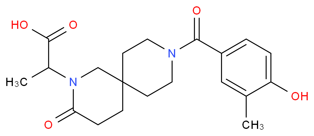 2-[9-(4-hydroxy-3-methylbenzoyl)-3-oxo-2,9-diazaspiro[5.5]undec-2-yl]propanoic acid_Molecular_structure_CAS_)