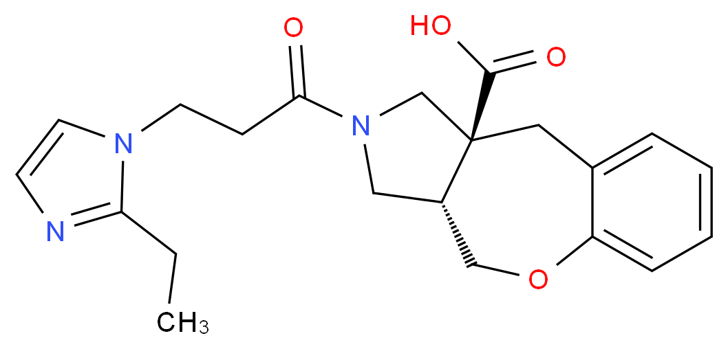 (3aS*,10aS*)-2-[3-(2-ethyl-1H-imidazol-1-yl)propanoyl]-2,3,3a,4-tetrahydro-1H-[1]benzoxepino[3,4-c]pyrrole-10a(10H)-carboxylic acid_Molecular_structure_CAS_)