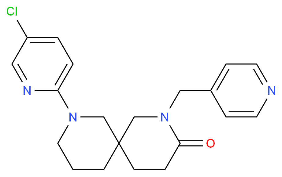 8-(5-chloro-2-pyridinyl)-2-(4-pyridinylmethyl)-2,8-diazaspiro[5.5]undecan-3-one_Molecular_structure_CAS_)