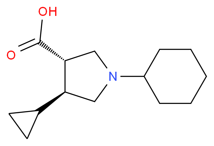 (3S*,4S*)-1-cyclohexyl-4-cyclopropyl-3-pyrrolidinecarboxylic acid_Molecular_structure_CAS_)