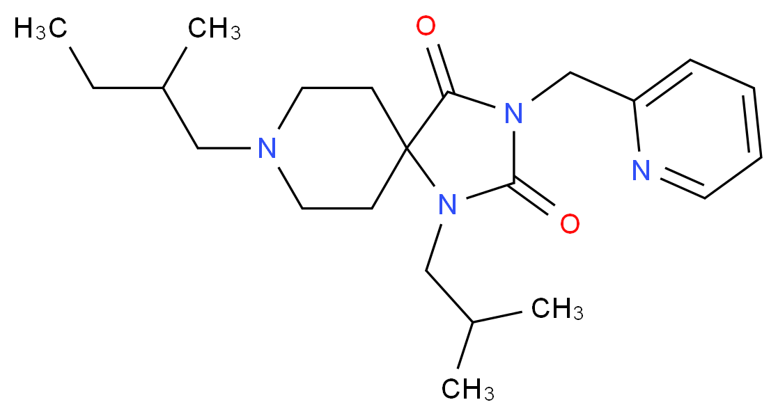 1-isobutyl-8-(2-methylbutyl)-3-(2-pyridinylmethyl)-1,3,8-triazaspiro[4.5]decane-2,4-dione_Molecular_structure_CAS_)