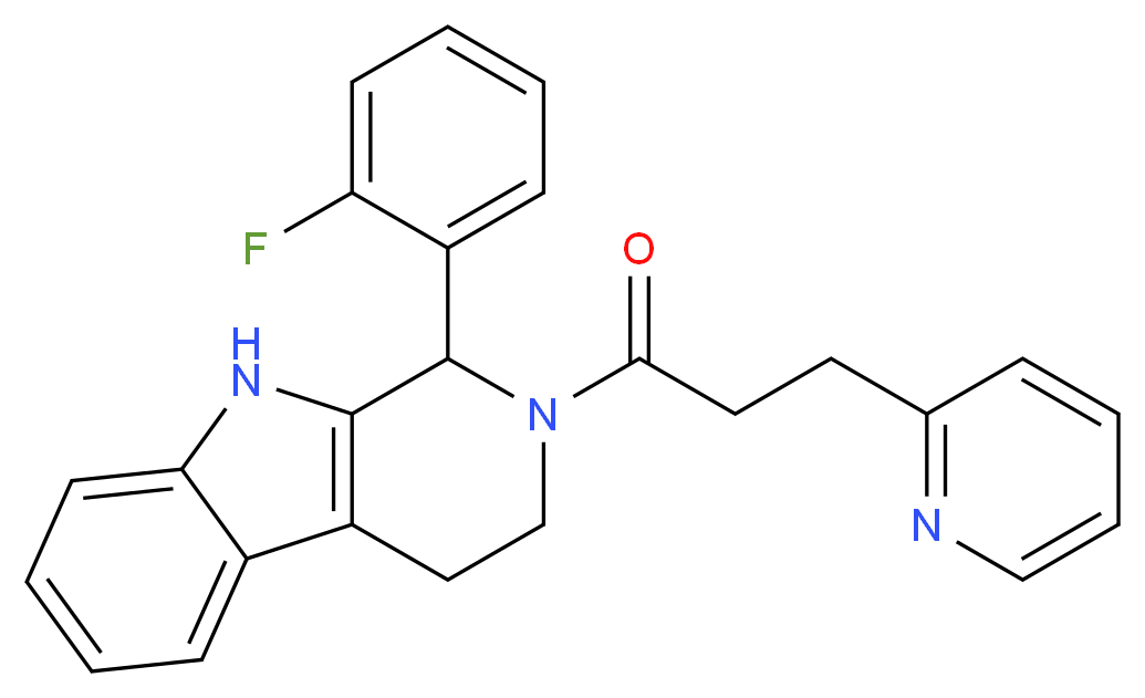 1-(2-fluorophenyl)-2-[3-(2-pyridinyl)propanoyl]-2,3,4,9-tetrahydro-1H-beta-carboline_Molecular_structure_CAS_)