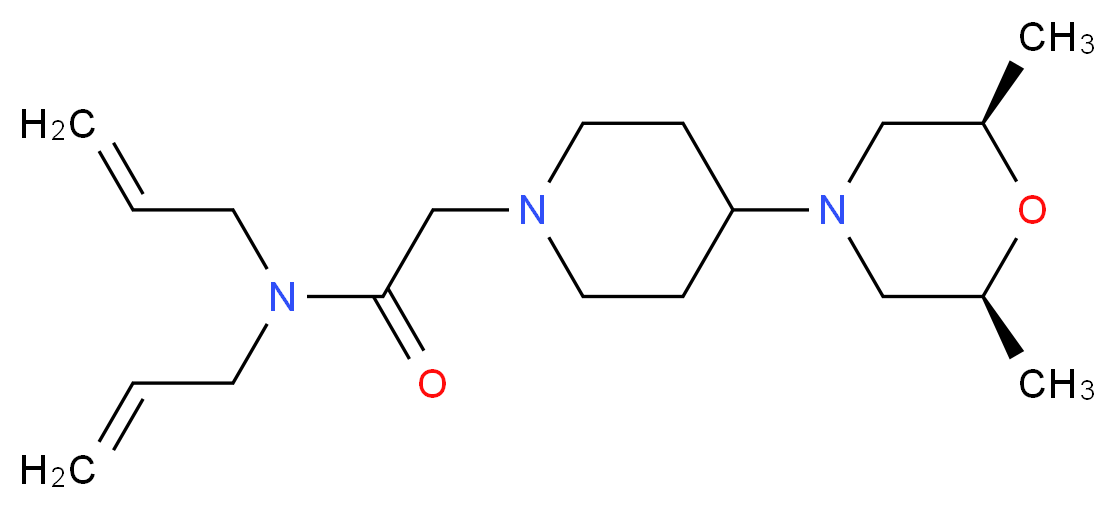 N,N-diallyl-2-{4-[(2R*,6S*)-2,6-dimethylmorpholin-4-yl]piperidin-1-yl}acetamide_Molecular_structure_CAS_)