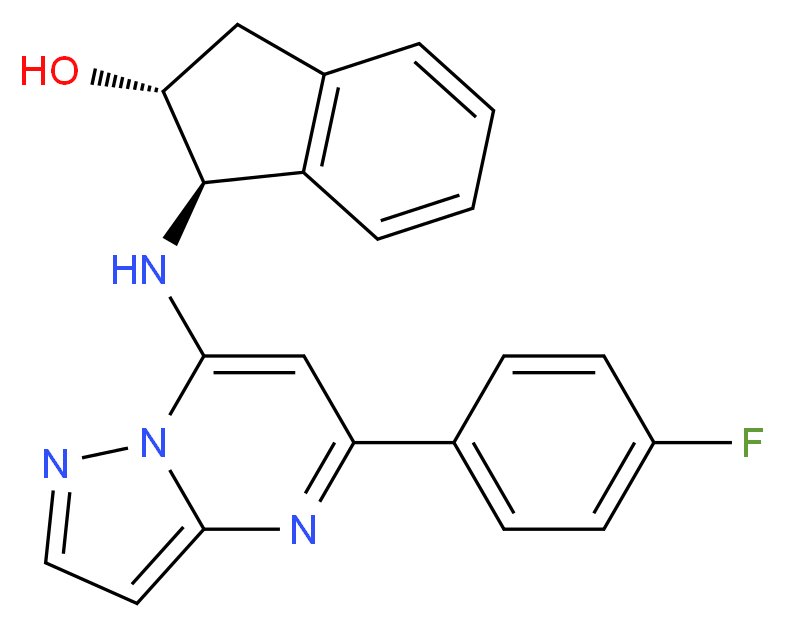 (1R,2R)-1-{[5-(4-fluorophenyl)pyrazolo[1,5-a]pyrimidin-7-yl]amino}-2-indanol_Molecular_structure_CAS_)