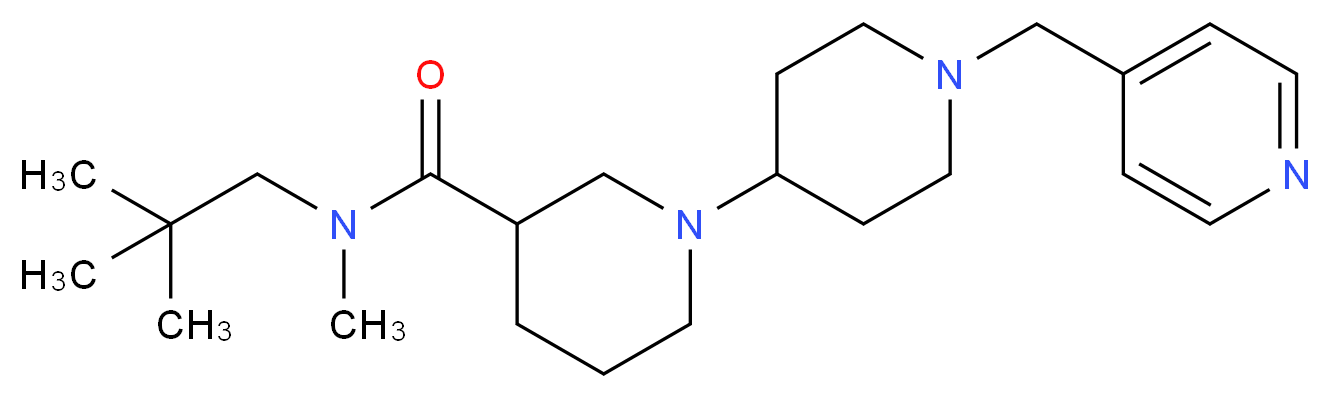 N-(2,2-dimethylpropyl)-N-methyl-1'-(pyridin-4-ylmethyl)-1,4'-bipiperidine-3-carboxamide_Molecular_structure_CAS_)