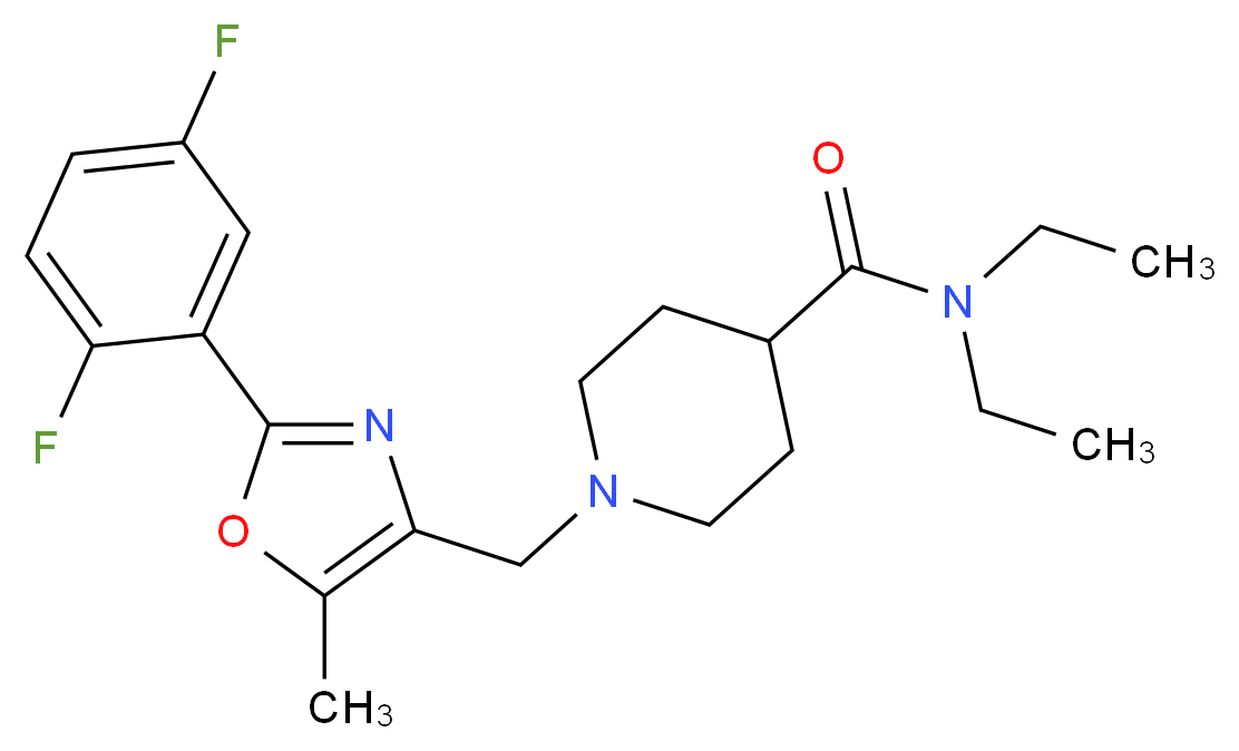 1-{[2-(2,5-difluorophenyl)-5-methyl-1,3-oxazol-4-yl]methyl}-N,N-diethyl-4-piperidinecarboxamide_Molecular_structure_CAS_)
