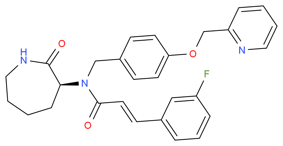 (2E)-3-(3-fluorophenyl)-N-[(3S)-2-oxo-3-azepanyl]-N-[4-(2-pyridinylmethoxy)benzyl]acrylamide_Molecular_structure_CAS_)
