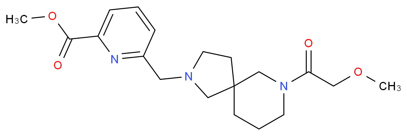 methyl 6-{[7-(methoxyacetyl)-2,7-diazaspiro[4.5]dec-2-yl]methyl}pyridine-2-carboxylate_Molecular_structure_CAS_)