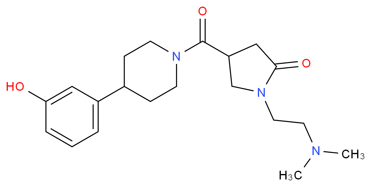 1-[2-(dimethylamino)ethyl]-4-{[4-(3-hydroxyphenyl)piperidin-1-yl]carbonyl}pyrrolidin-2-one_Molecular_structure_CAS_)
